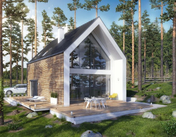 С-64. Дом-баня с мансардой  9*16 метров.Строительство